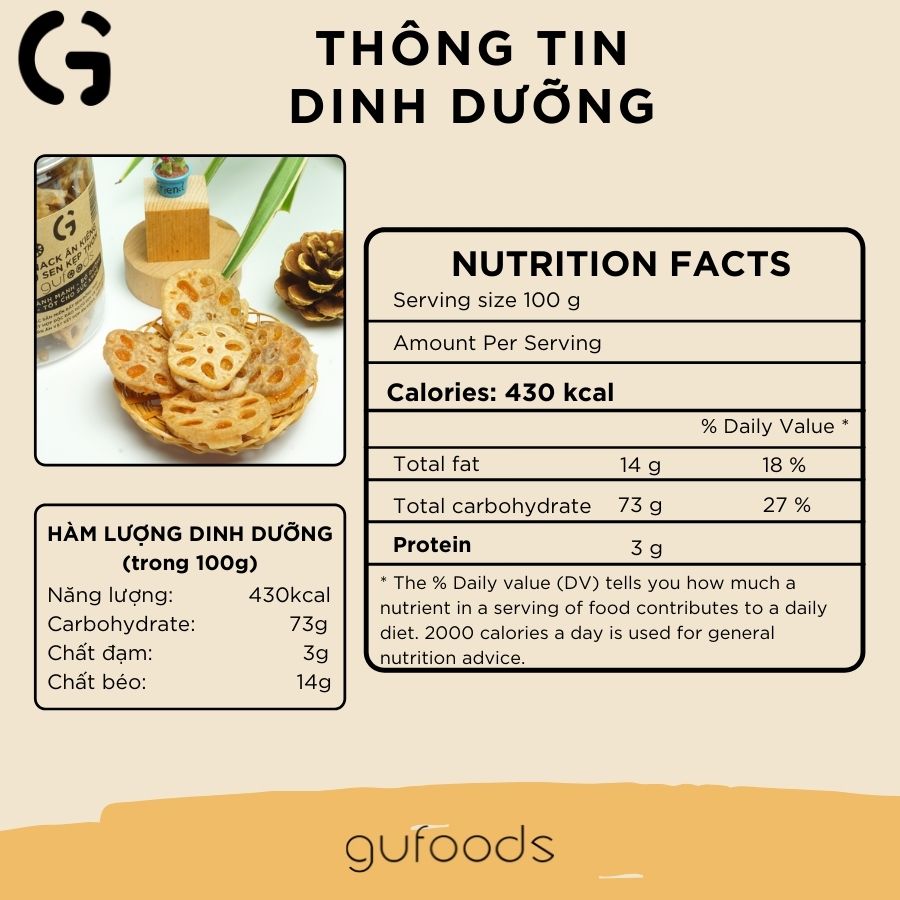 Snack ăn kiêng củ sen kẹp thơm GUfoods