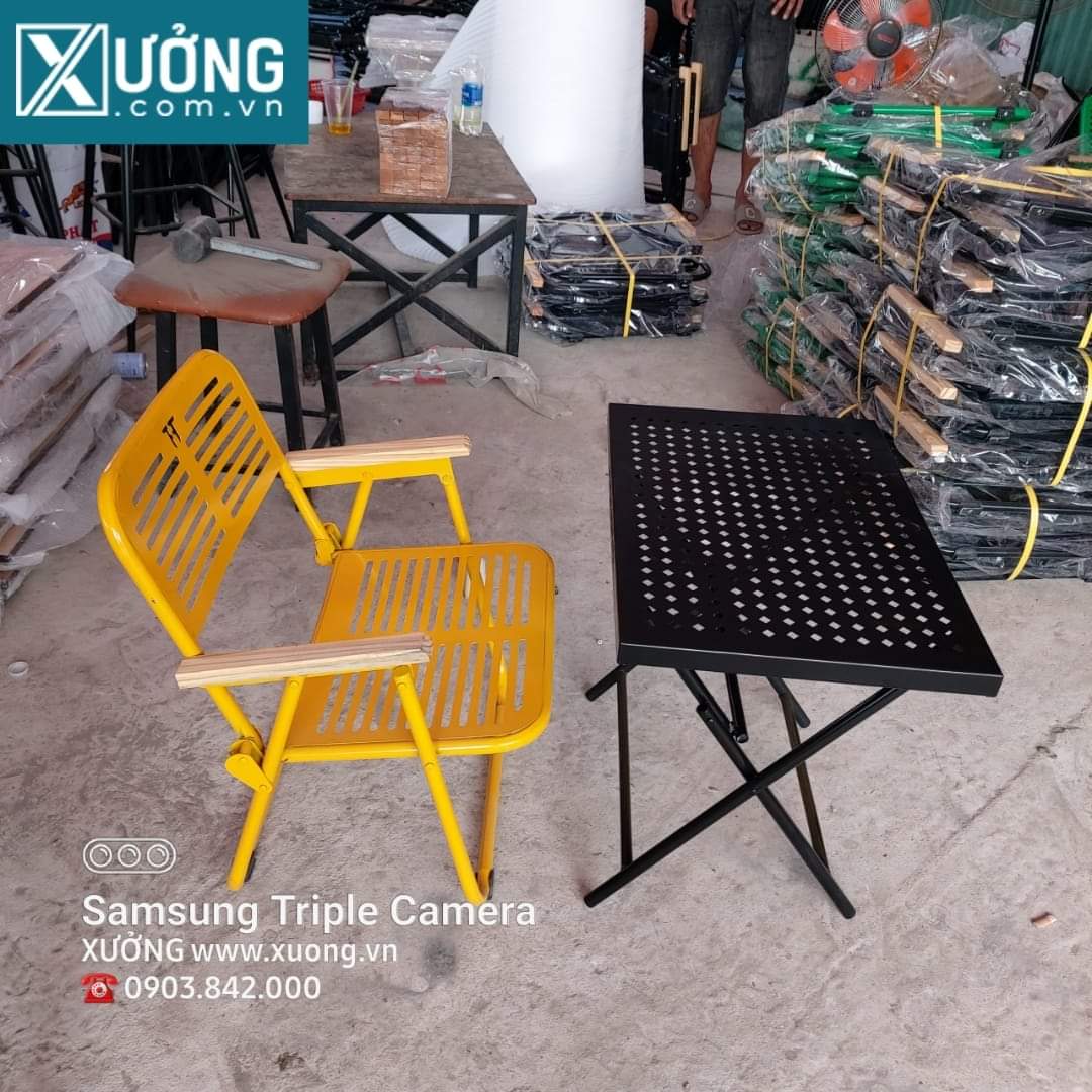 Ghế xếp sắt camping cafe