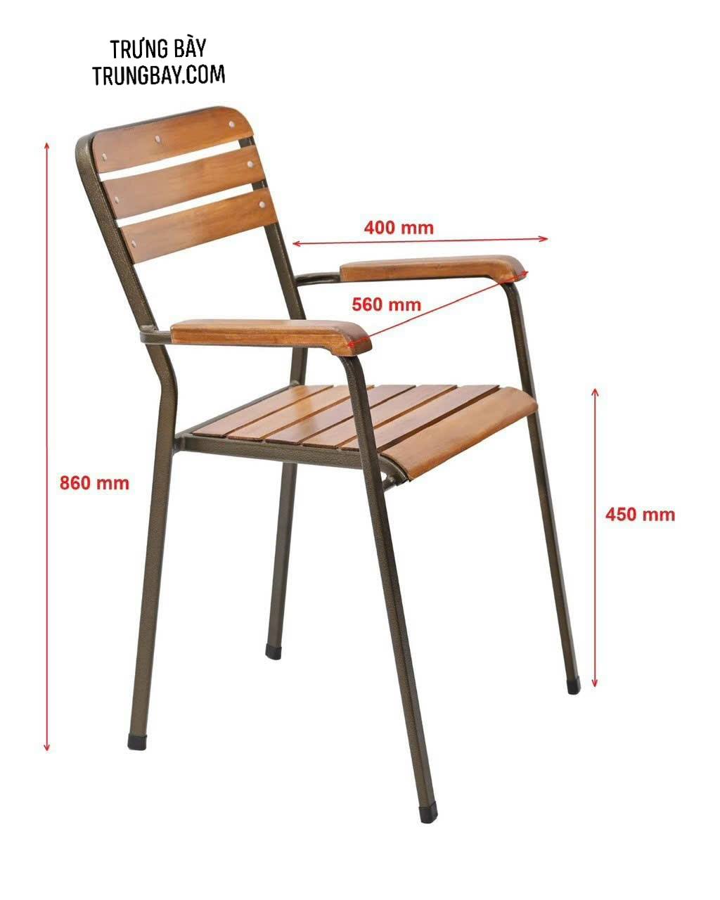 Ghế gỗ khung sắt Fansipan