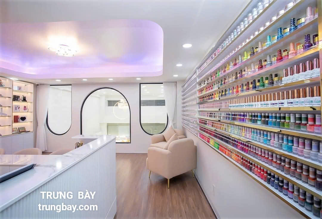 Cách bố trí trưng bày nail spa