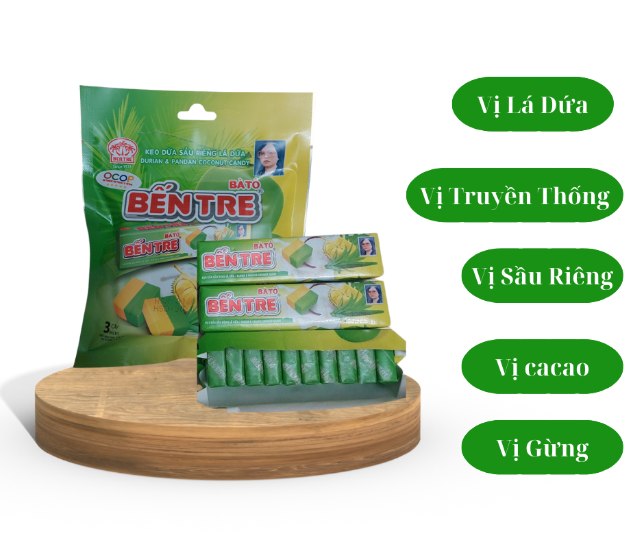 Review kẹo dừa Bến Tre Bà Hai Tỏ