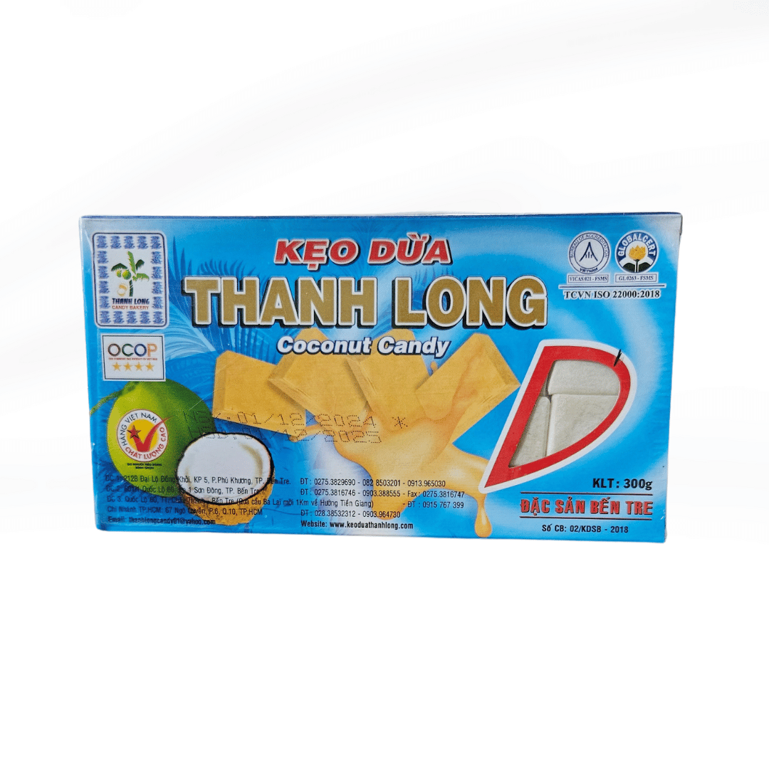 Kẹo dừa Thanh Long đặc sản Bến Tre vị truyền thống nguyên bản hộp 300gr