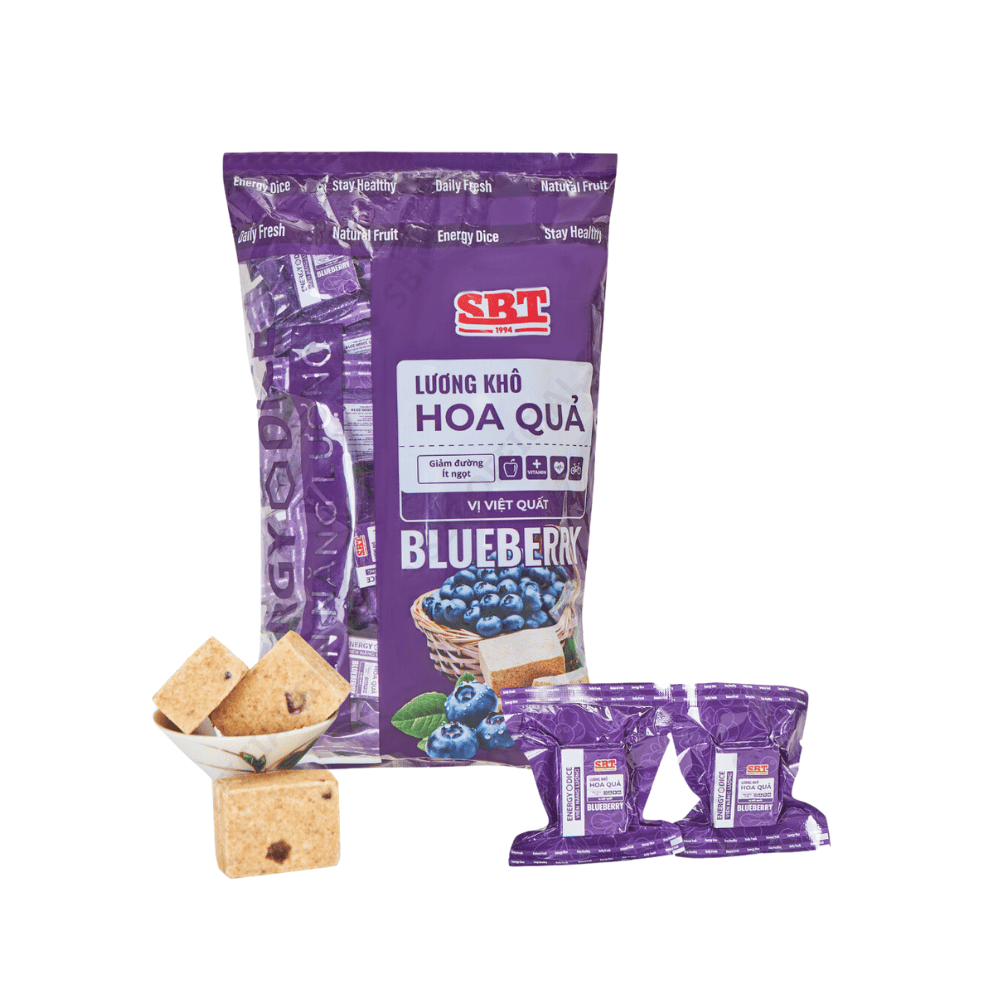 Lương khô mini vị việt quất SBT gói 500gr - sản phẩm tại Bách Hóa An Nhiên
