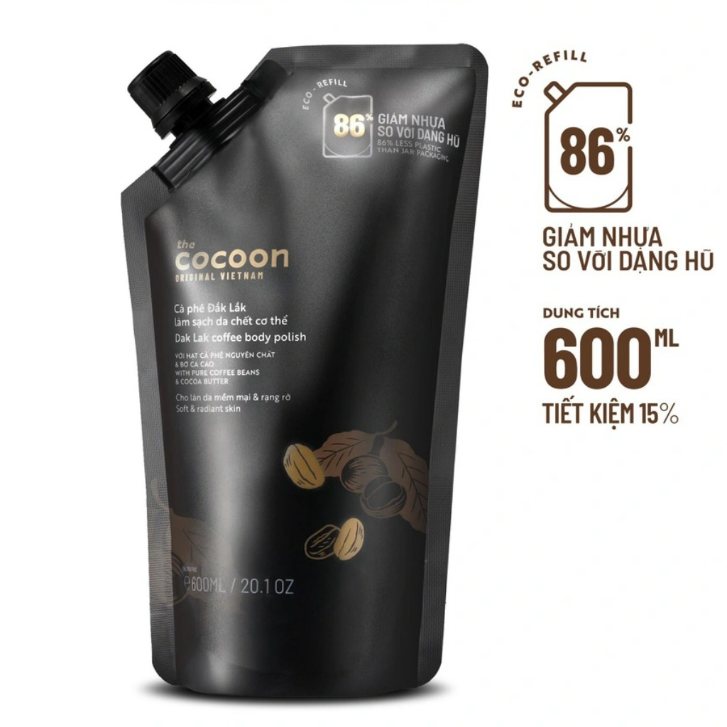 Tẩy da chết cơ thể Cocoon tẩy tế bào chết body từ cà phê Đắk Lắk 600ml