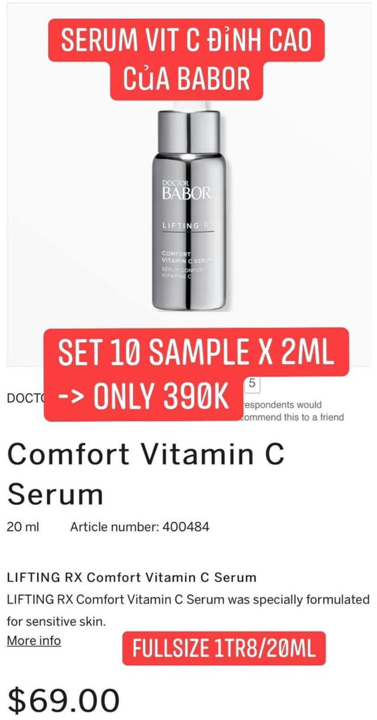 10 Sample serum vitc babor 2ml