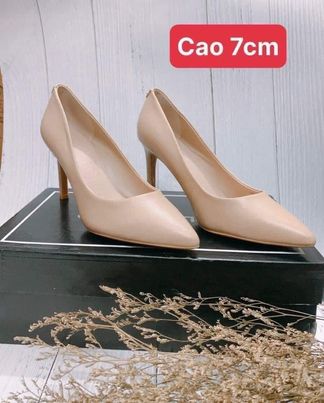 Giày cao gót Karl nude trơn 7cm size 5
