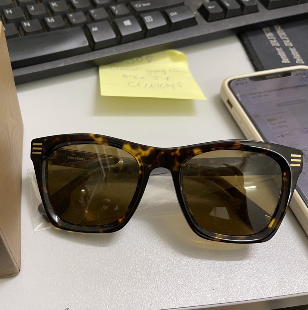 Kính Râm Bbr Gọng Vuông Màu Havana Size 52/21/145