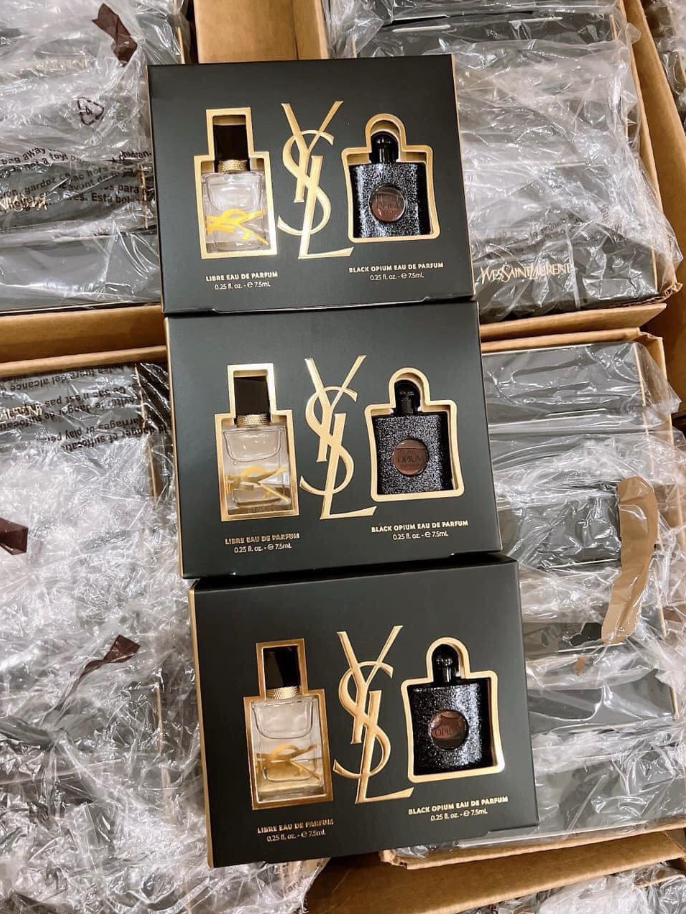 Set 2 Chai Nước Hoa Mini YSL Black Opium & Libre Eau De Parfum Duo 7.5ml