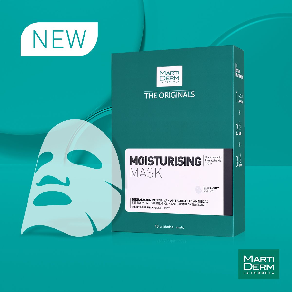 Mặt nạ dưỡng ẩm da Martiderm The Originals Moisturising Mask - 10 miếng