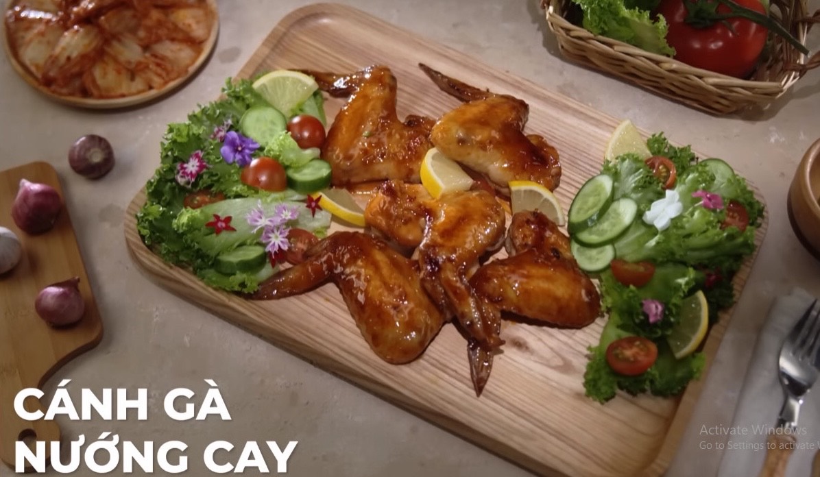 CÁNH GÀ NƯỚNG CAY, NGON HẾT SẢY