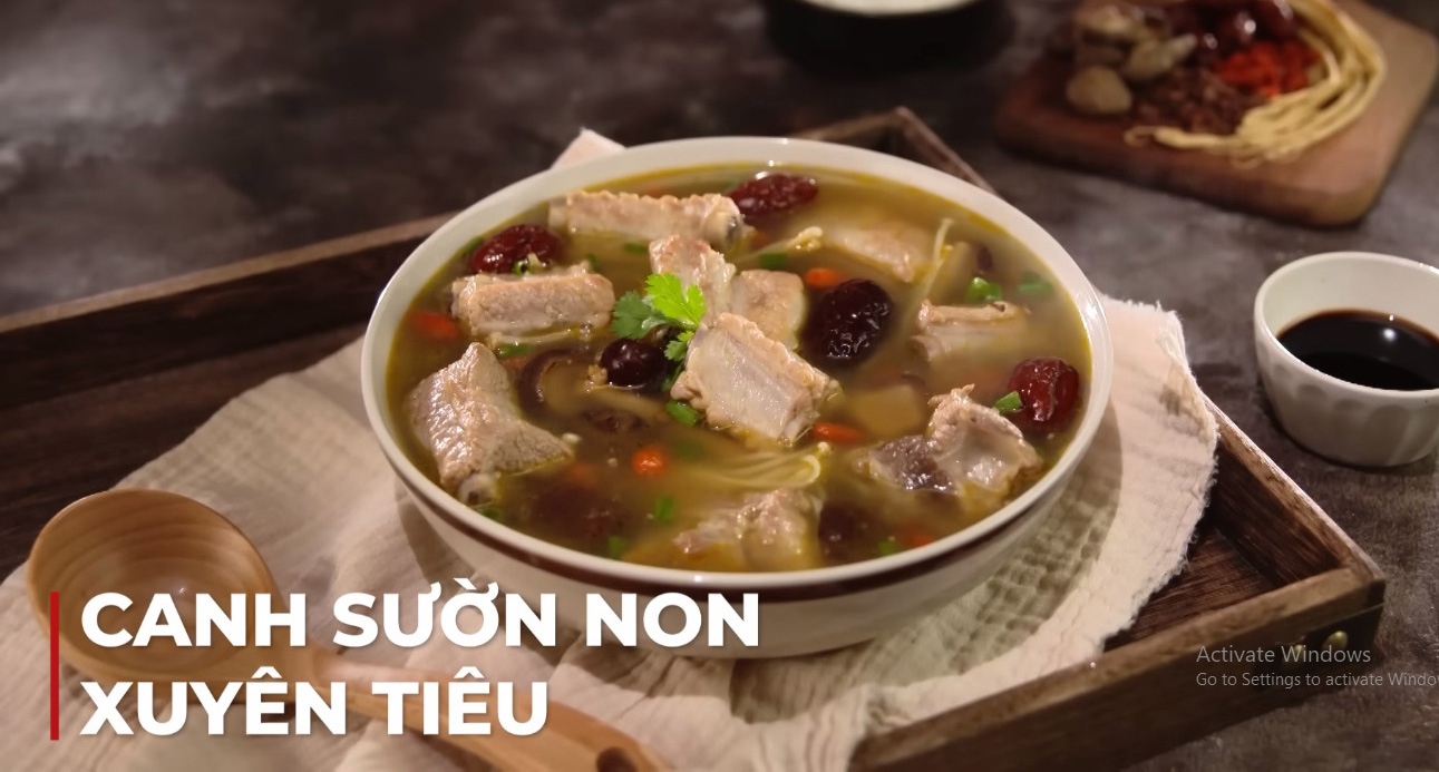 CANH SƯỜN NON XUYÊN TIÊU CANH SƯỜN NON XUYÊN TIÊU