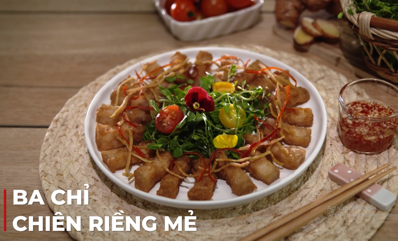 BA CHỈ HEO CHIÊN RIỀNG MẺ BA CHỈ HEO CHIÊN RIỀNG MẺ