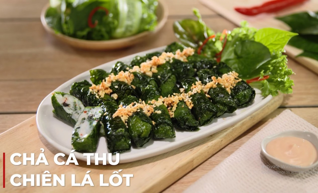 CHẢ CÁ THU CHIÊN LÁ LỐT CHẢ CÁ THU CHIÊN LÁ LỐT