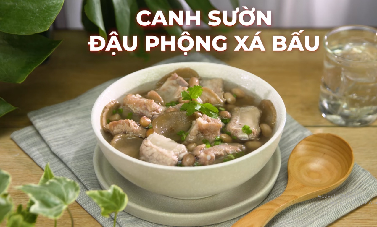 Canh sườn đậu phộng xá bấu Canh sườn đậu phộng xá bấu