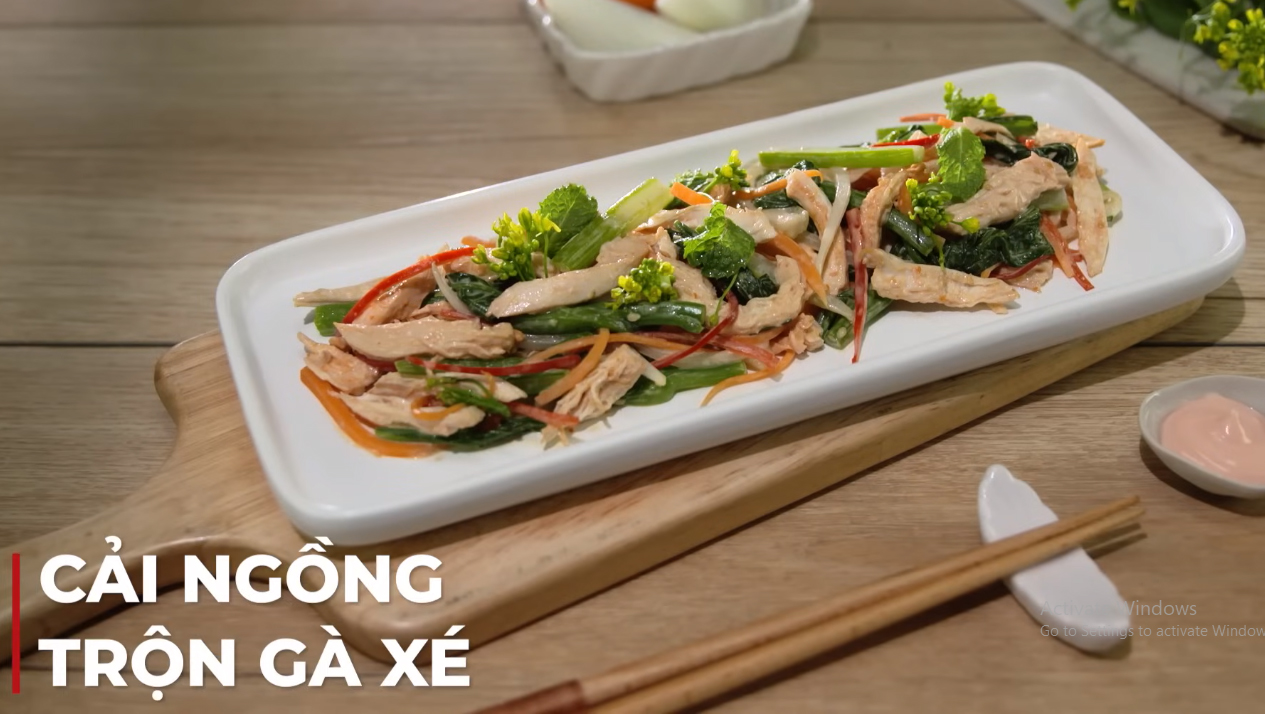 CẢI NGỒNG TRỘN GÀ XÉ