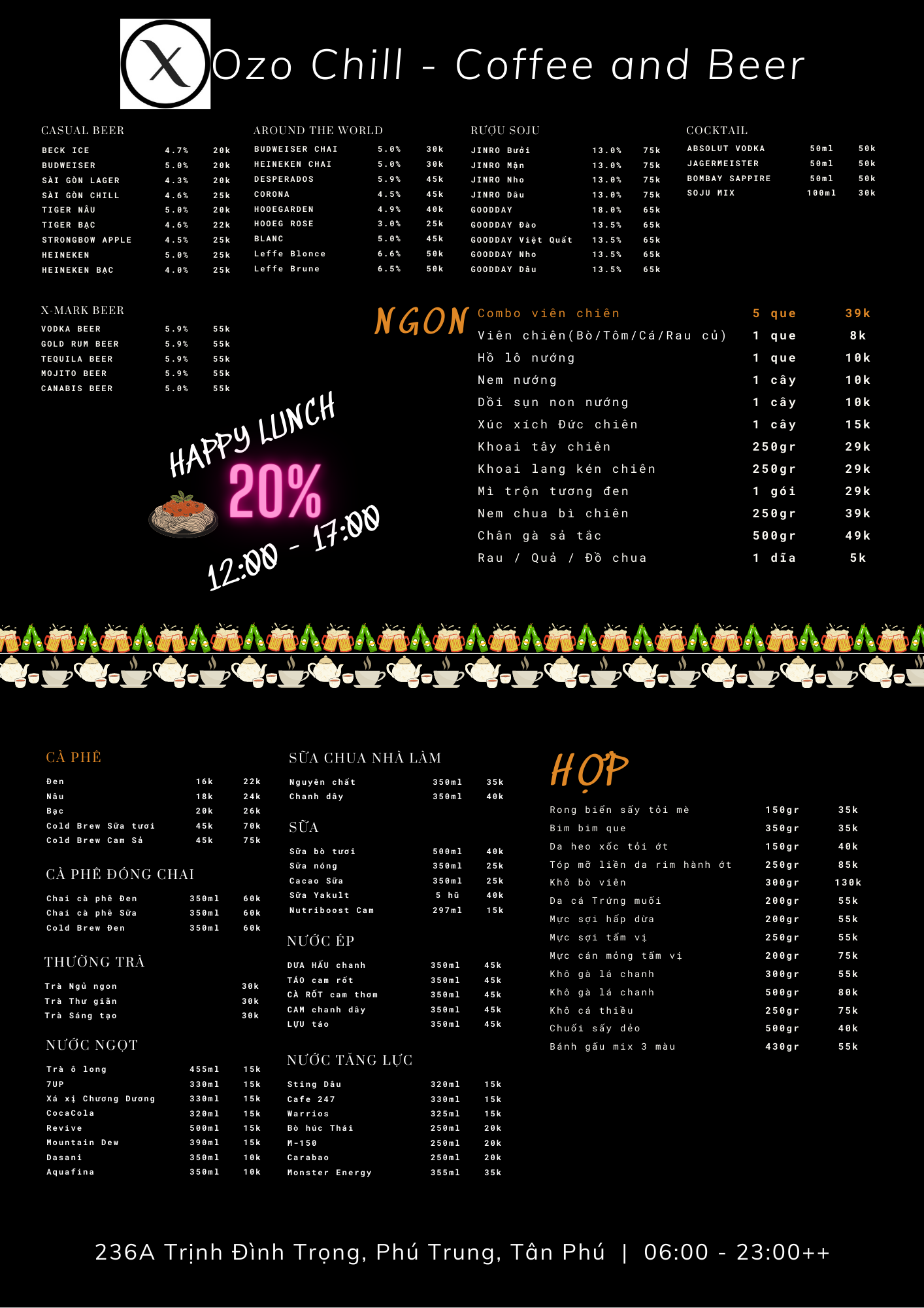 Menu Ozo Chill Ozo Store