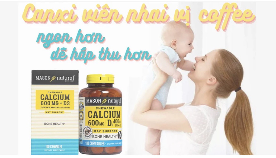 Review Mason Natural Calcium 600mg + D3 có tốt không, mua ở đâu, giá bao nhiêu