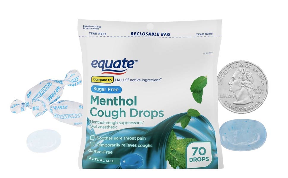 Kẹo không đường giảm ho Equate Sugar Free Cough Drops 70 viên Honestmart