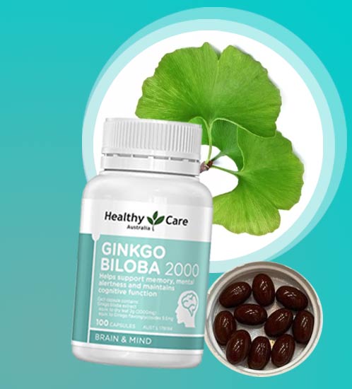 Viên uống bổ não Healthy Care Ginkgo Biloba 2000mg 100 viên Honestmart