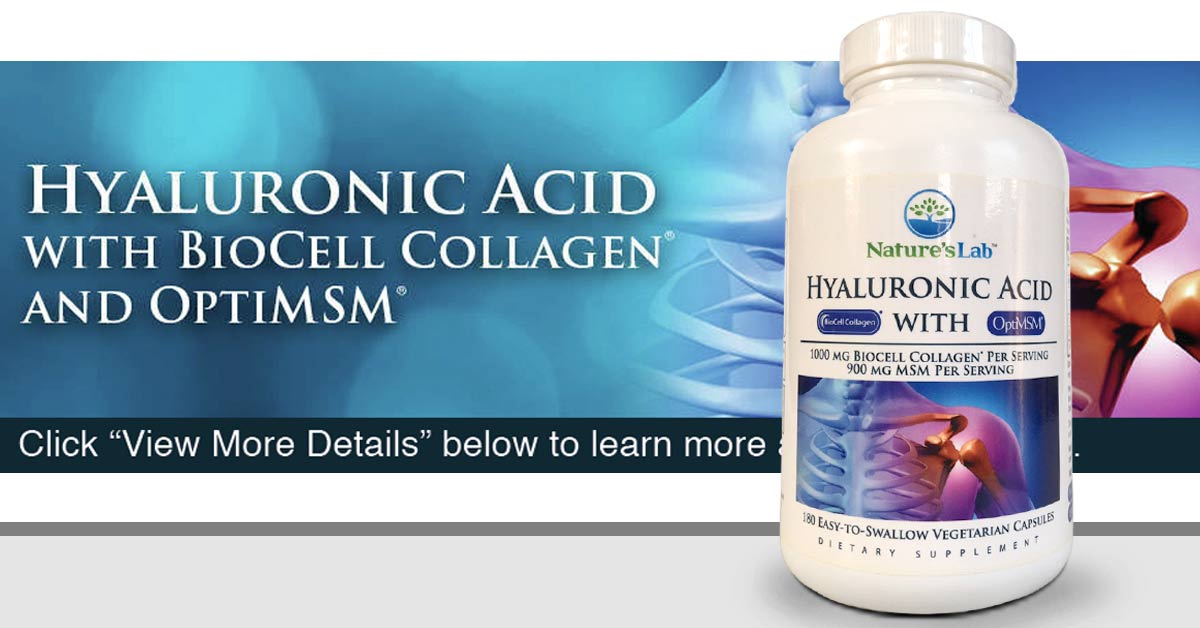 Hỗ trợ khớp Nature's Lab Hyaluronic Acid with BioCell Collagen, 180 Viên Honestmart