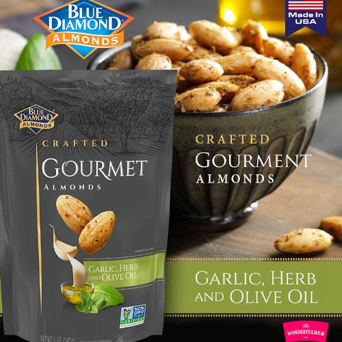 Hạnh nhân tỏi , thảo mộc & dầu Olive Blue Diamond Almonds garlic herb