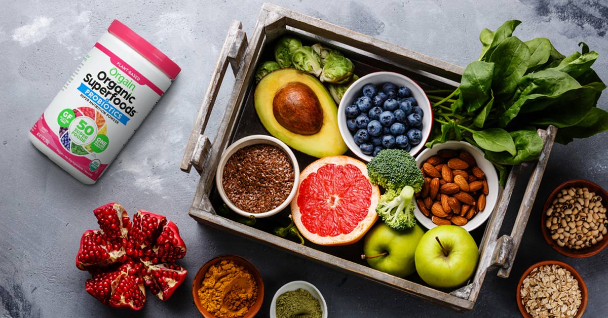 Bột rau củ quả hữu cơ Orgain 50 Organic Superfoods Probiotic Berry 280g