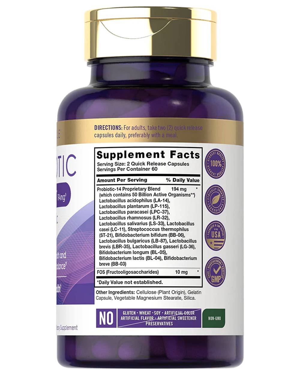 Hỗ trợ tiêu hóa Carlyle Probiotics with Prebiotics 50 Billion Active