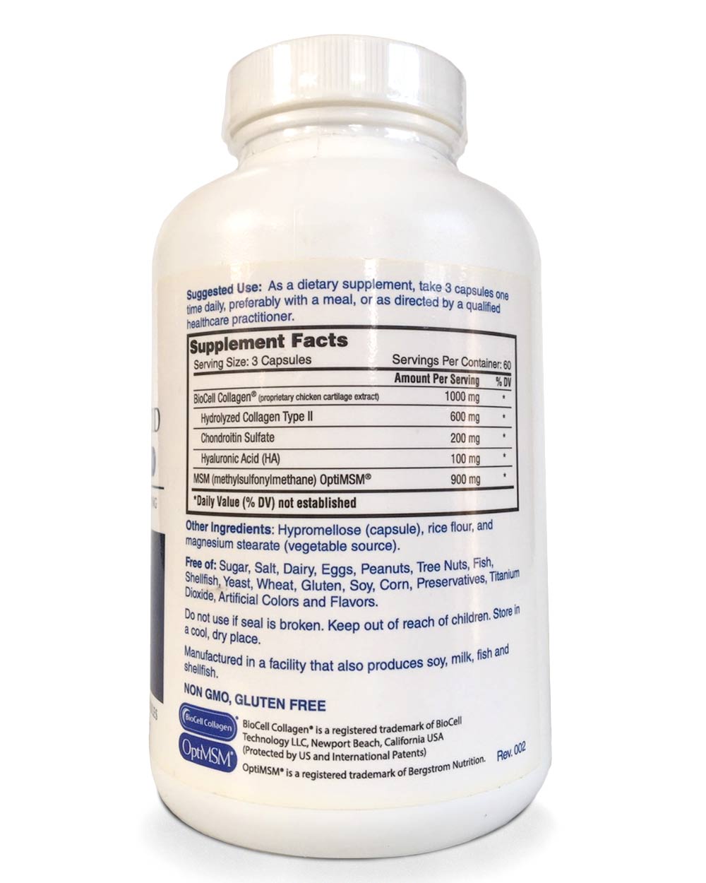 Hỗ trợ khớp Nature's Lab Hyaluronic Acid with BioCell Collagen, 180