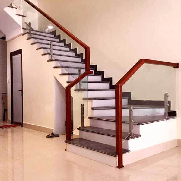Tay vịn nhựa màu gỗ gõ vuông 60*60
