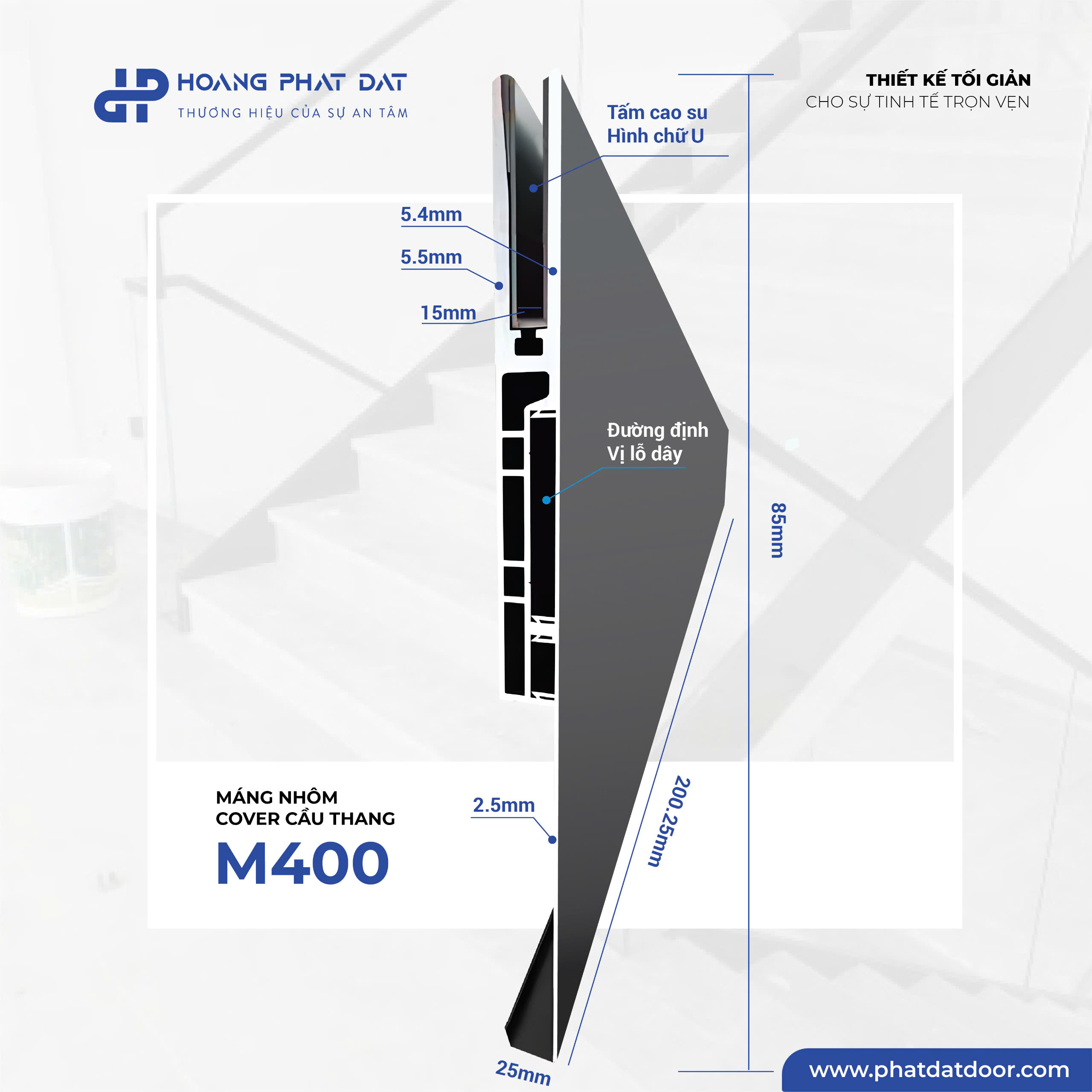 Máng Nhôm Cầu Thang Cover Xu Hướng Mới 2025