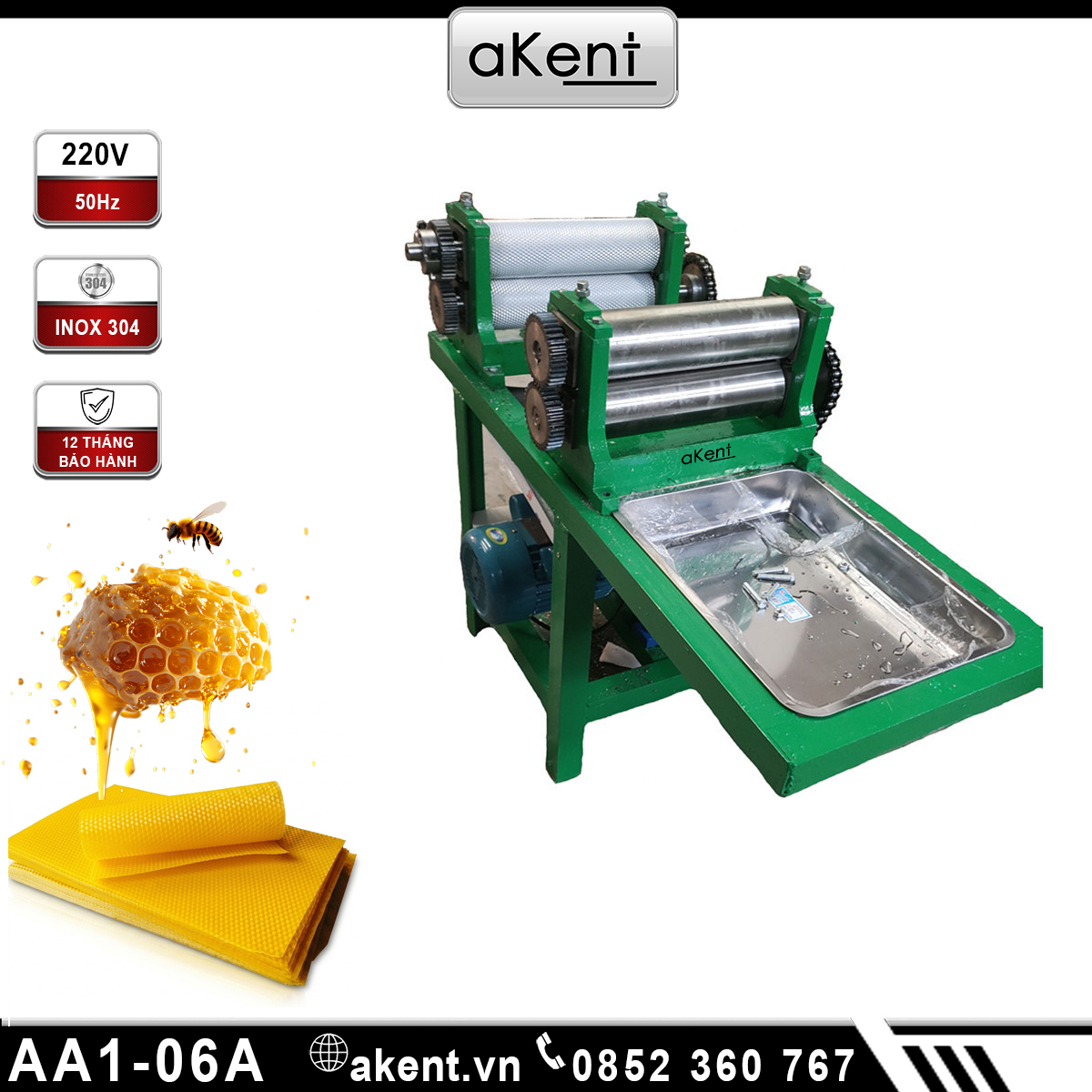 Máy ép làm phẳng và dập nổi hình sáp tổ ong để tạo nền móng để tiết kiệm thời gian ong xây  AA1-06A