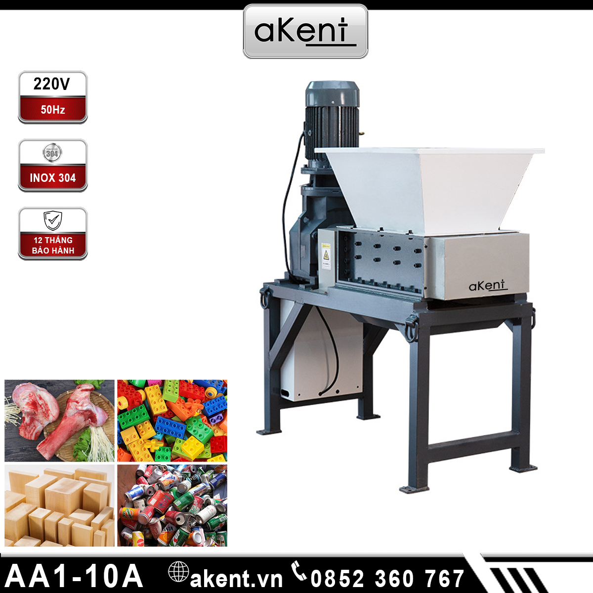 Máy nghiền thức ăn gia súc 3kw AA1-10A