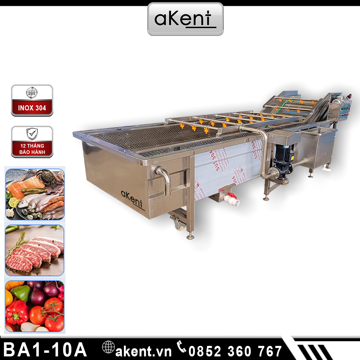 MÁY RỬA SỤT ÁP SUẤT CAO RỬA RAU CỦ QUẢ HOÀN TOÀN TỰ ĐỘNG BA1-10A