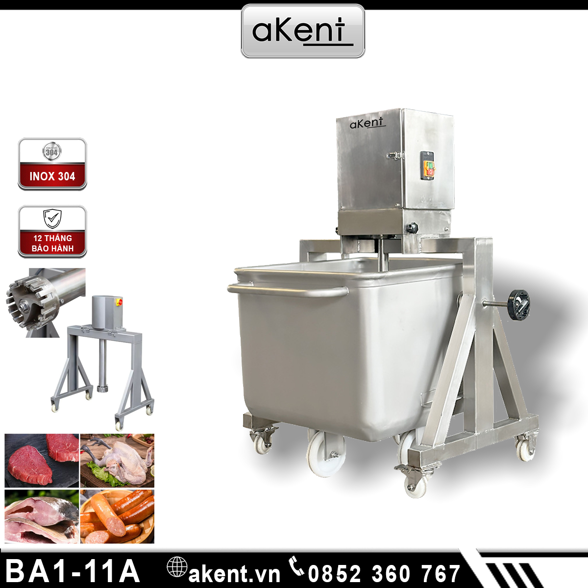 Máy trộn rửa bồn chứa thực phẩm 200 lit BA1-11A