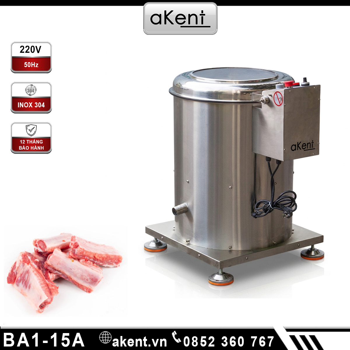 Máy vắt tách nước thịt sườn heo tự động BA1-15A