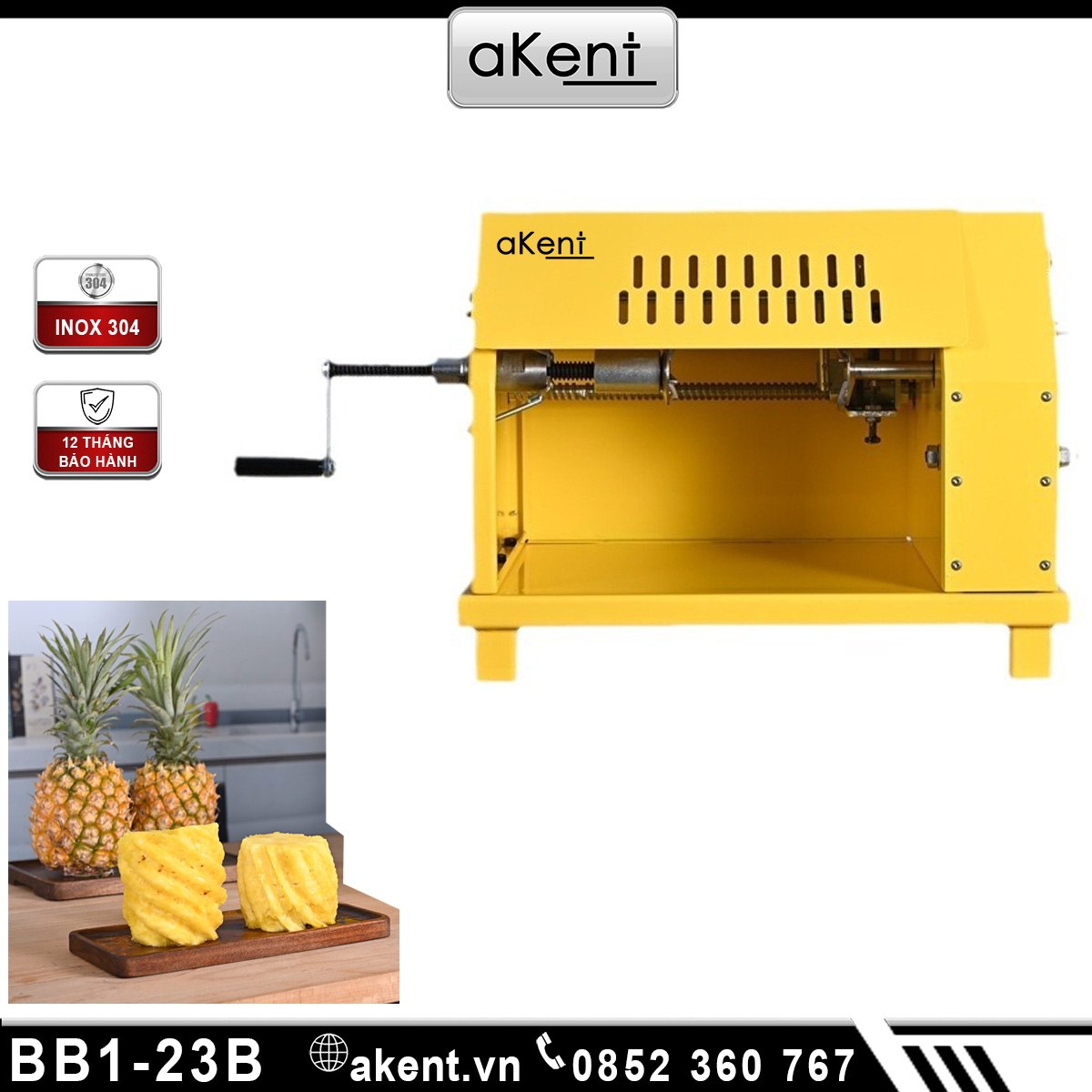 Máy gọt vỏ lấy mắt trái thơm dứa bán tự động BB1-23B