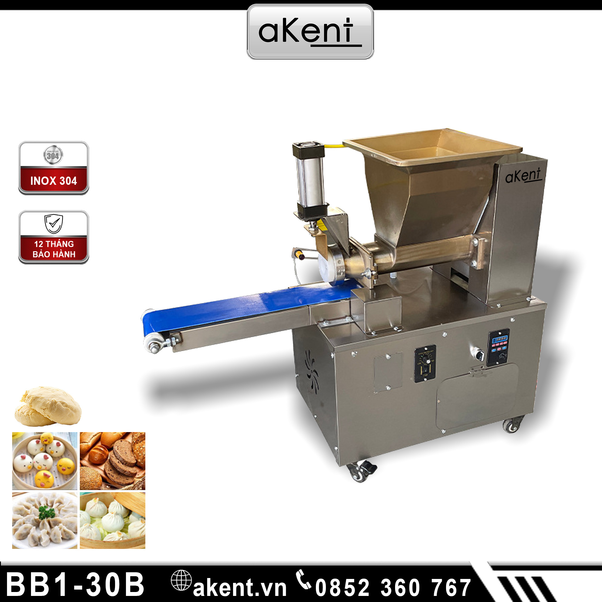 MÁY CHIA BỘT LÀM NHÂN BÁNH TRUNG THU, BÁNH BAO BÁNH MÈ VÀ BÁNH TRÔI TỰ ĐỘNG BB1-30B