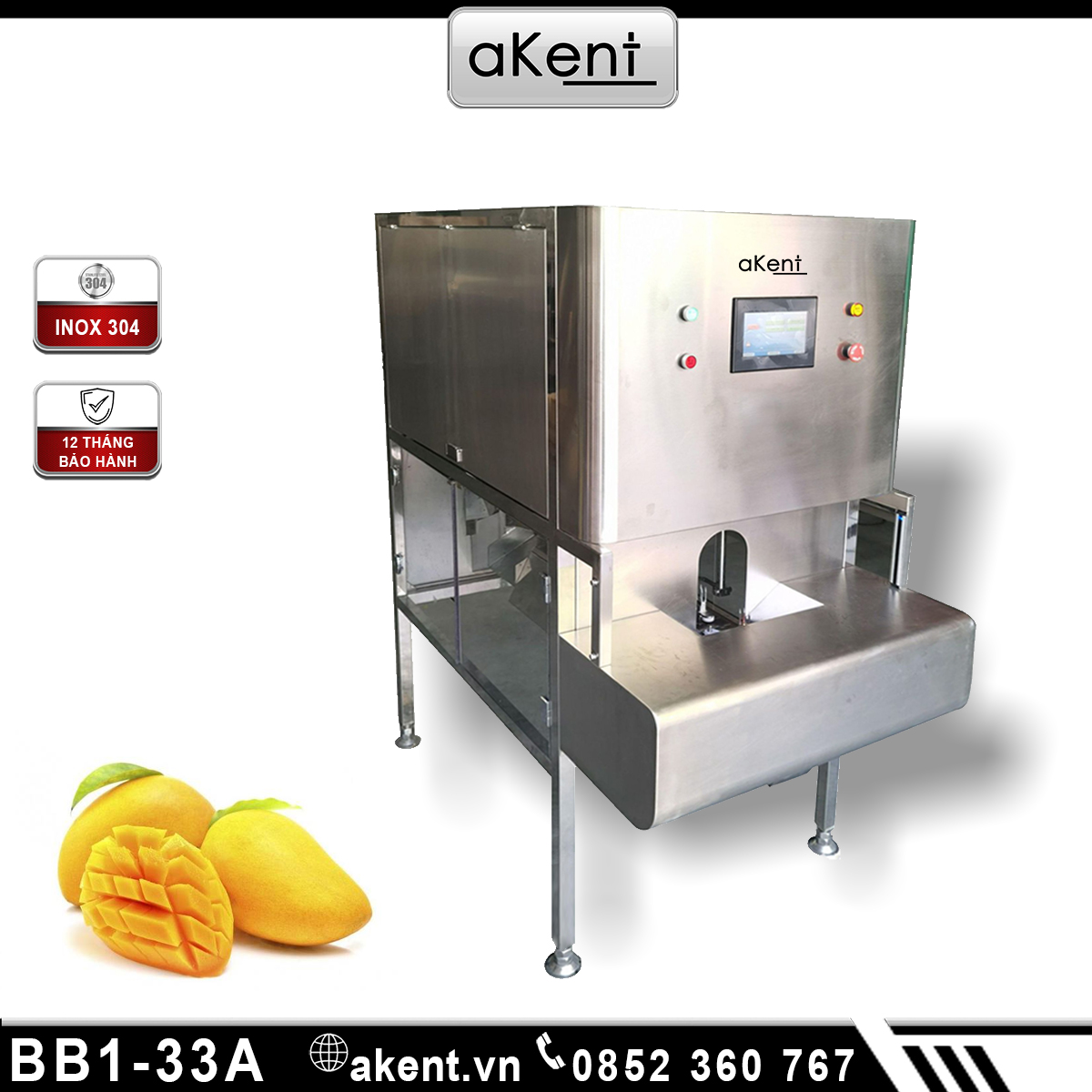 MÁY BÓC GỌT VỎ XOÀI XANH XOÀI VÀNG CÔNG NGHIỆP TỰ ĐỘNG BB1-33A