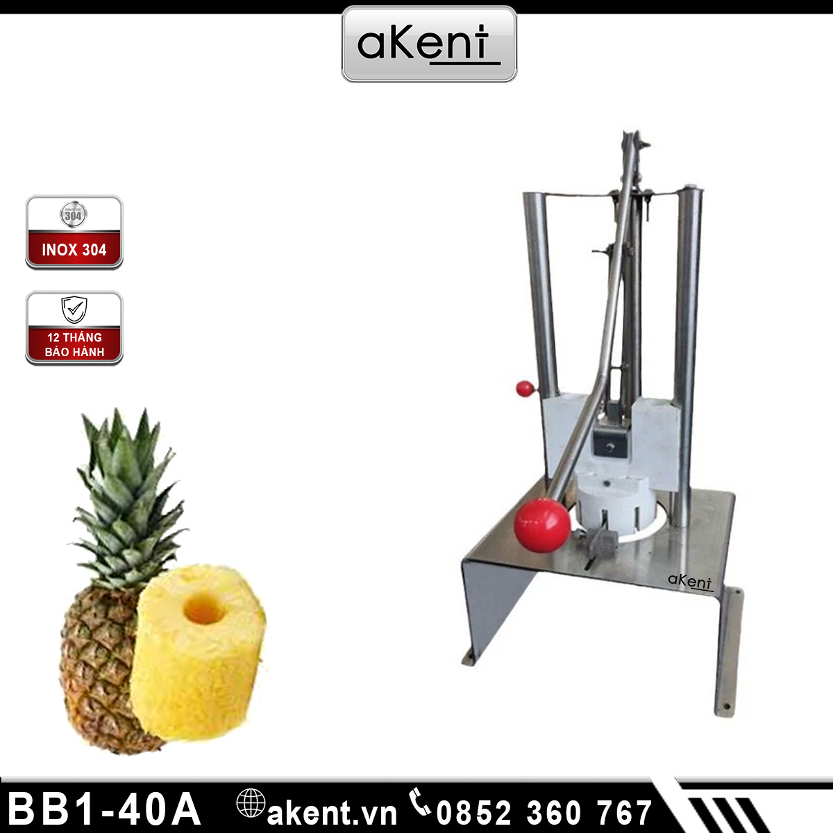 Dụng cụ gọt vỏ và lấy lõi trái dứa thủ công thép không gỉ BB1-40A