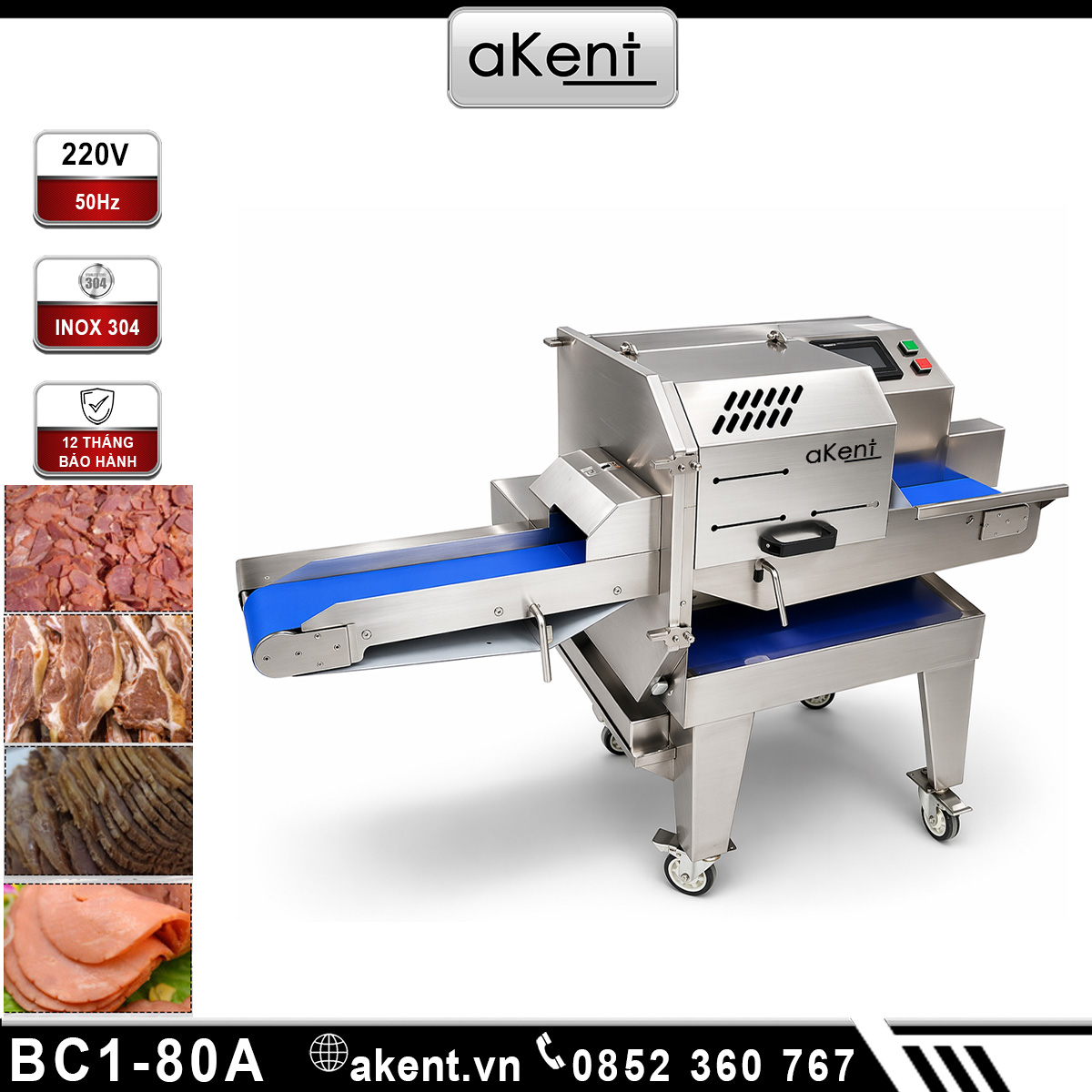 Máy thái thực phẩm chín thịt bò gan heo thịt muối giăm bông chuyên dụng BC1-80A