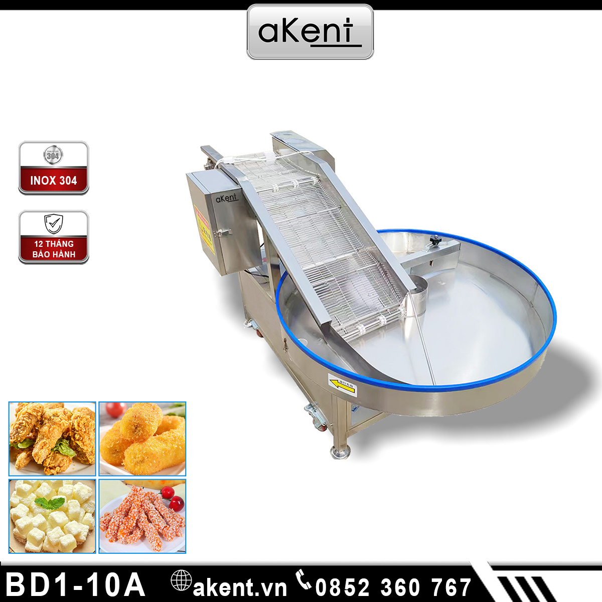 MÁY TẨM PHỦ BỘT THỊT VÀ BÁNH LIÊN TỤC BD1-10A