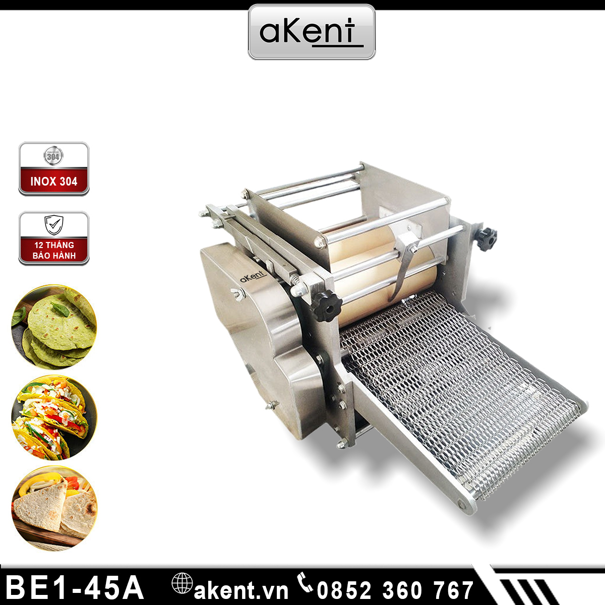 MÁY LÀM BỘT BÁNH TORTILLA MEXICO VÀ BÁNH ROTI ẤN ĐỘ BE1-45A