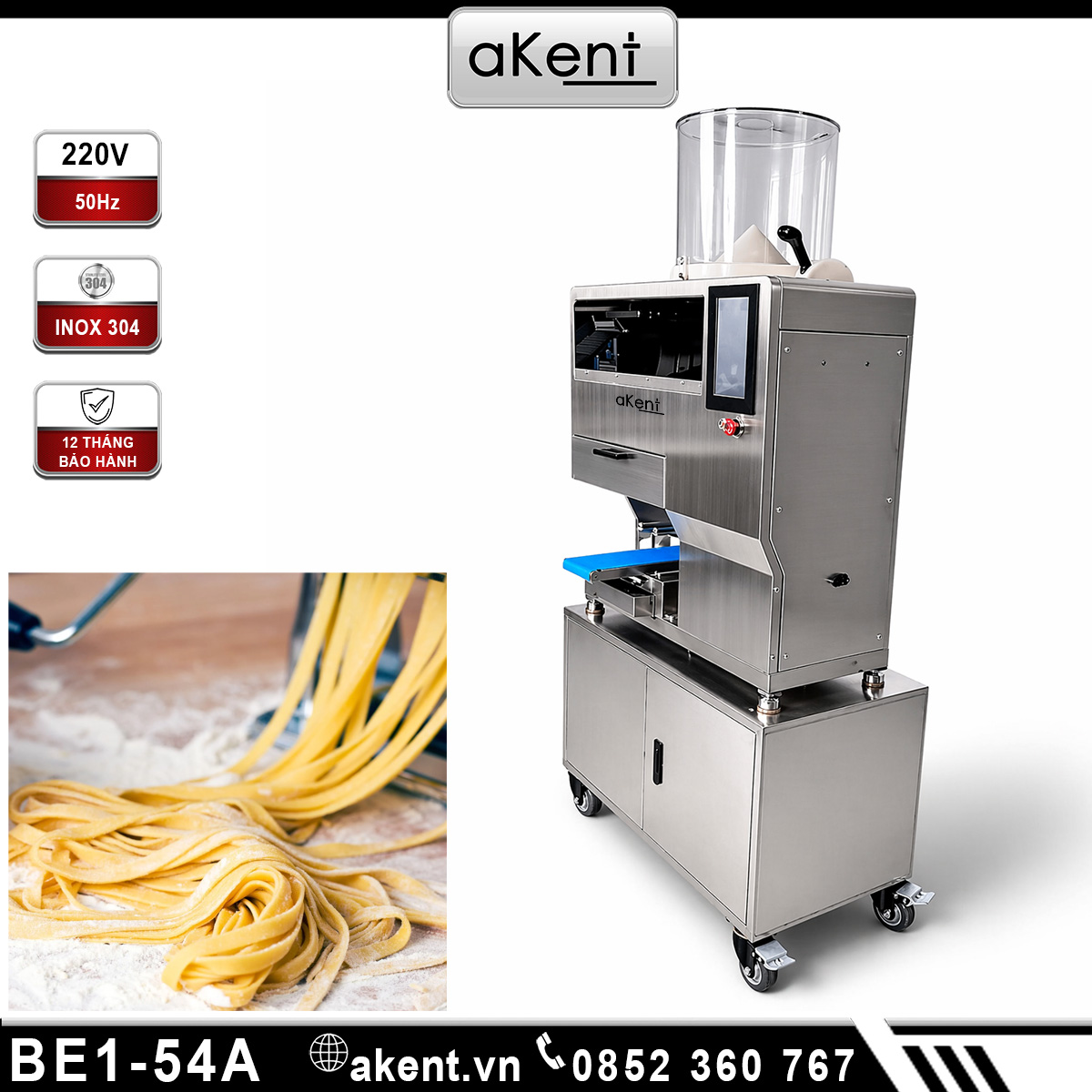 Máy làm mì tươi tự động đa chức năng tích hợp tất cả trong một dùng cho nhà bếp và nhà hàng BE1-54A