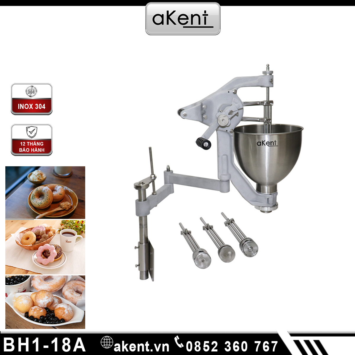 MÁY LÀM BÁNH DONUT BÁNH RÁN THỦ CÔNG BH1-18A