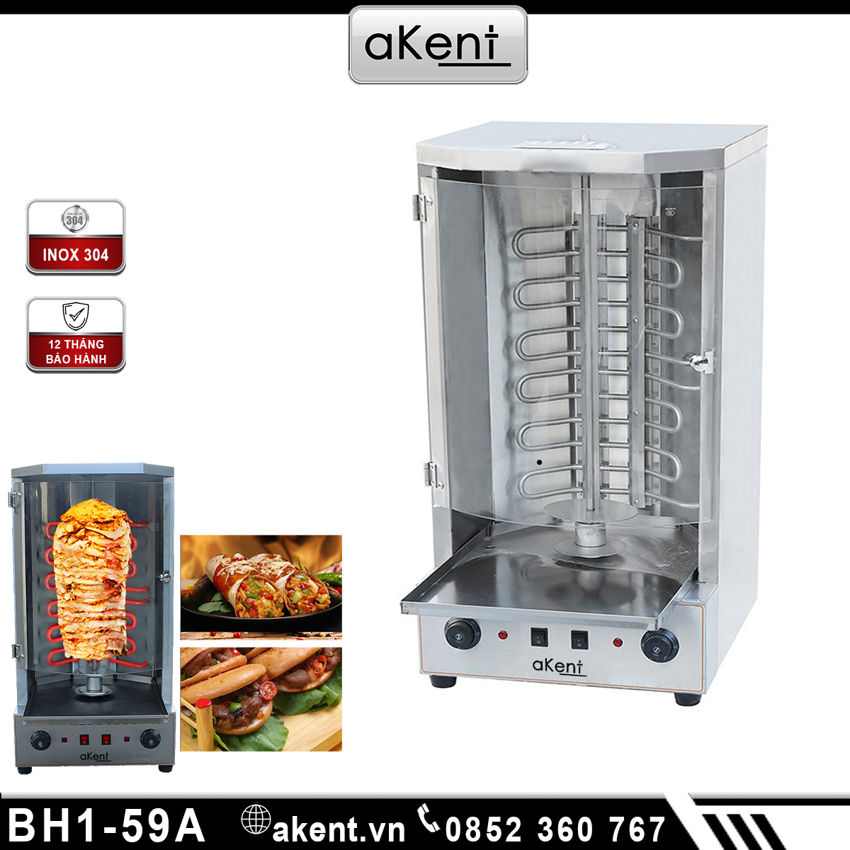 LÒ NƯỚNG THỊT BBQ LÀM BÁNH MÌ THỔ NHĨ KỲ DÙNG ĐIỆN BH1-60A