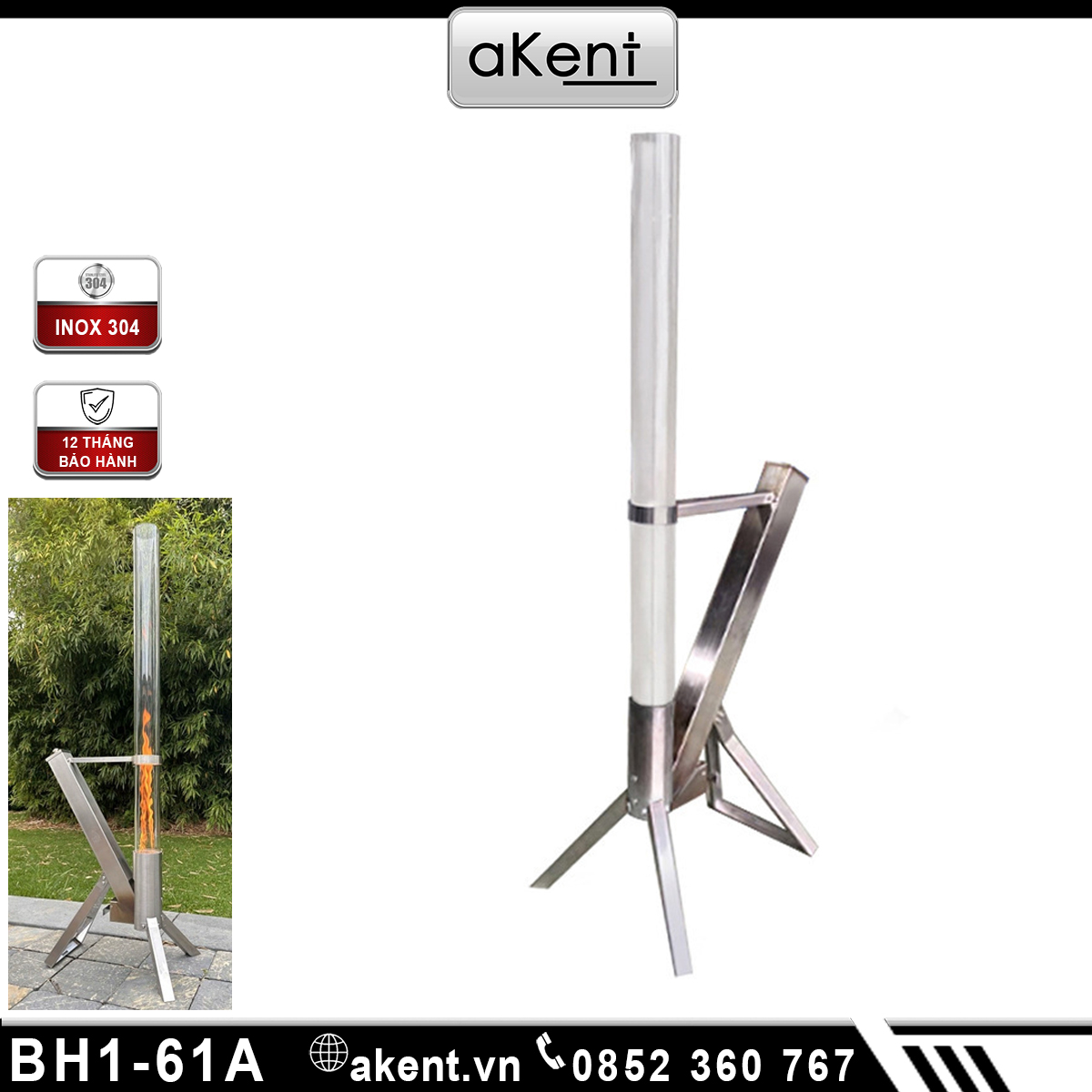 BẾP SƯỞI NGOÀI TRỜI CẮM TRẠI DI ĐỘNG TÍCH HỢP BẾP SƯỞI KÍNH BẾP VIÊN THÉP KHÔNG GỈ BH1-61A