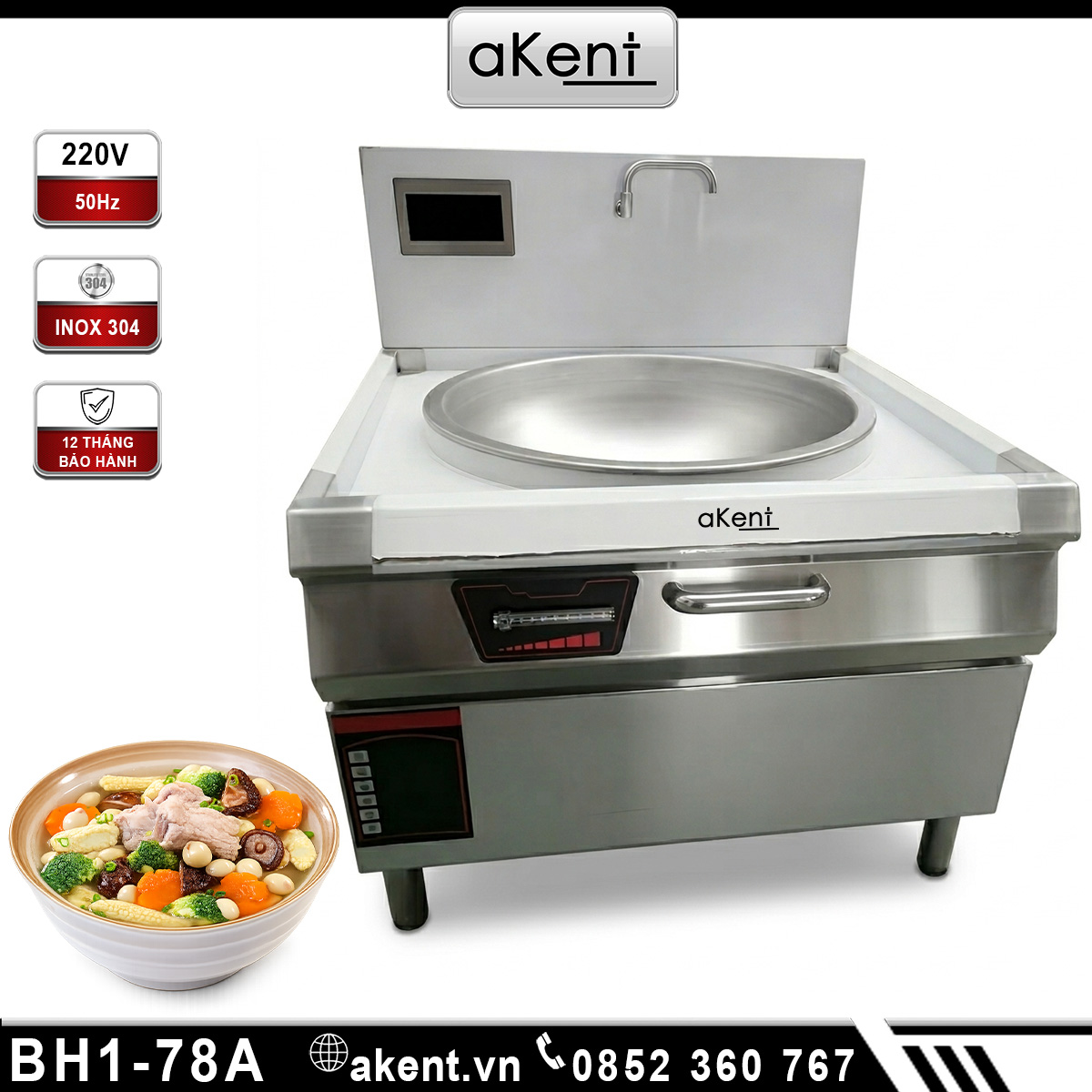 Bếp từ công nghiệp 30KW dành cho nhà ăn BH1-78A