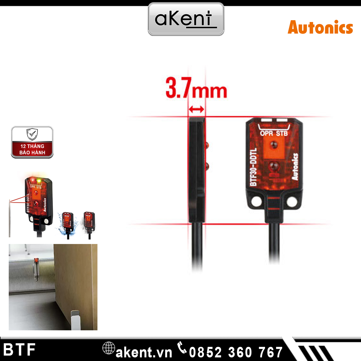 Cảm biến quang siêu mỏng tích hợp bộ khuếch đại Autonics series BTF