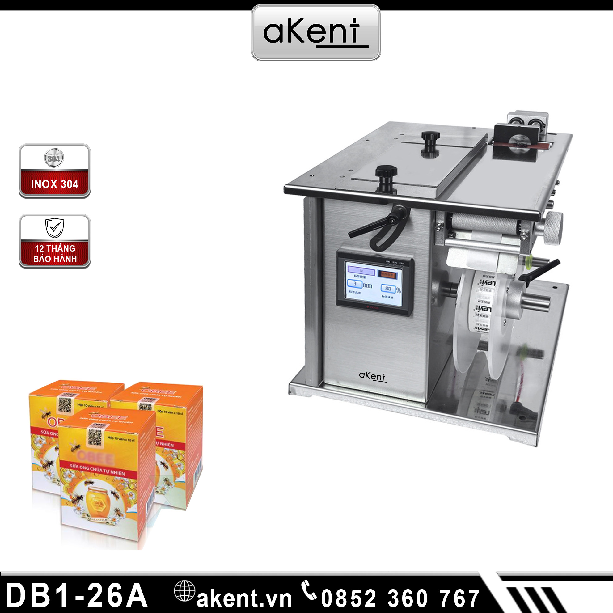 MÁY DÁN TEM NHÃN NIÊM PHONG TỰ DÍNH HỘP THUỐC DB1-26A