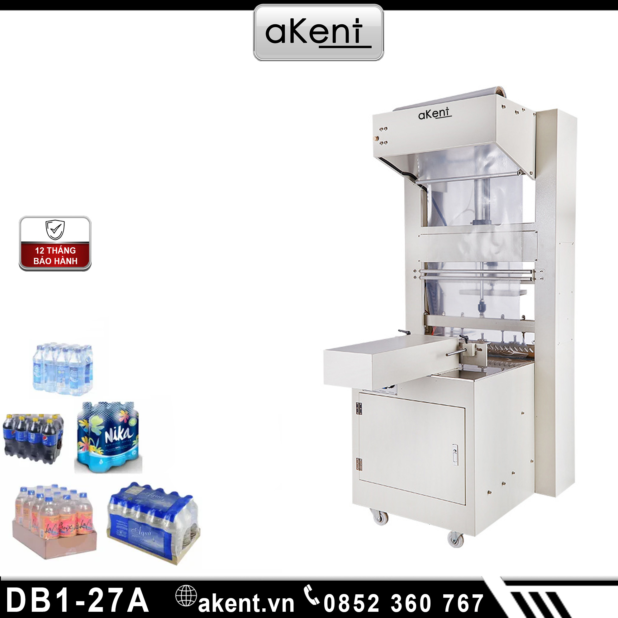 MÁY ĐÓNG GÓI LOẠI MÀNG ỐNG BỌC BÁN TỰ ĐỘNG DB1-27A